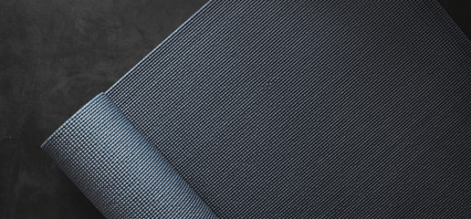 Mat for practicing yoga on the floor. Healthy lifestyle.