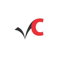 VC letter logo design vector
