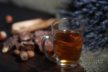 Brewed tea on a serving table