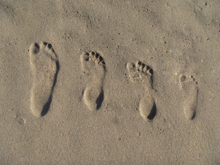 Fototapeta na wymiar Feet In Sand