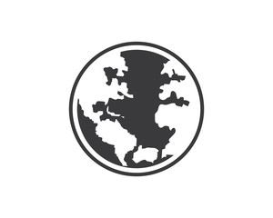Fototapeta na wymiar earth icon vector logo illustration