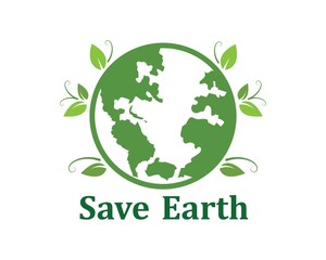 icon and logo of earth care vector illustration design