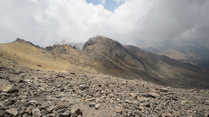 Hiking to the summit of Iztaccihuatl in the Parque Nacional Iztaccíhuatl-Popocatépetl, Mexico