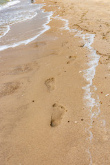 footprints in sand