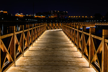 Obraz premium Night view of Yitong River, Changchun, China