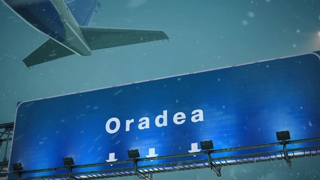 Airplane Take off Oradea in Christmas