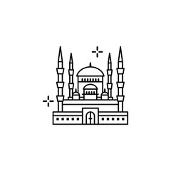 Mosque historical Turkish icon. Element of Turkey thin line icon