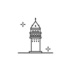 Girl tower Turkish icon. Element of Turkey thin line icon