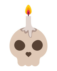 skull head halloween with candle