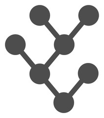 Vector binary tree flat icon. Vector pictograph style is a flat symbol binary tree icon on a white background.