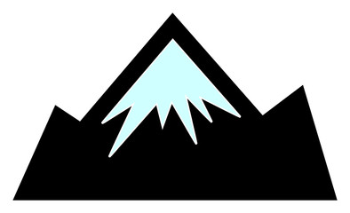 Vector snow mountain flat icon. Vector pictogram style is a flat symbol snow mountain icon on a white background.