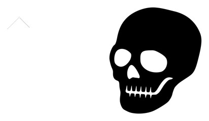 Obraz na płótnie Canvas Vector skull flat icon. Vector pictograph style is a flat symbol skull icon on a white background.