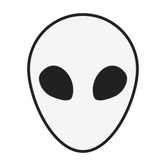alien face halloween isolated icon