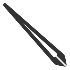 Vector tweezers flat icon. Vector pictogram style is a flat symbol tweezers icon on a white background.