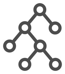 Vector binary tree flat icon. Vector pictogram style is a flat symbol binary tree icon on a white background.