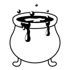 witch cauldron pot isolated icon