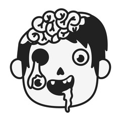 cute little boy head with sombie costume