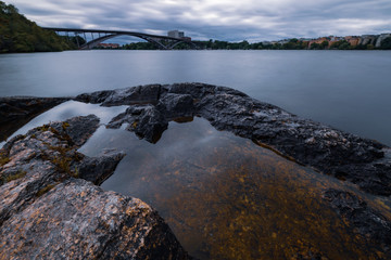 bridge and calm lake