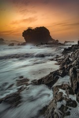 the rock against the sea