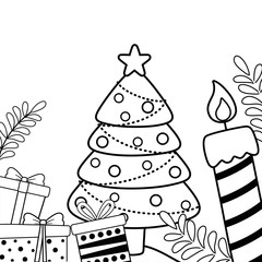 Merry christmas pine tree vector design