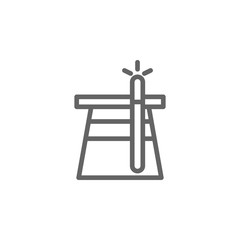 Magic hat, magic wand icon. Element of theater icon. Thin line icon