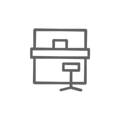 Piano, musical instrument icon. Element of theater icon. Thin line icon