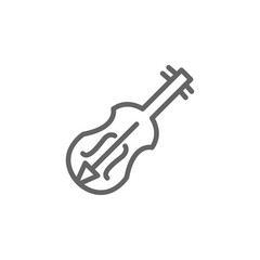 Violin, musical instrument icon. Element of theater icon. Thin line icon