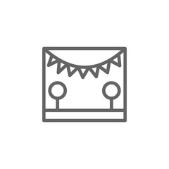 Stage, performance icon. Element of theater icon. Thin line icon