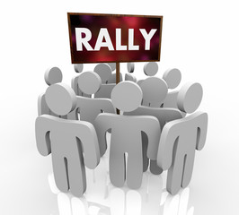 Rally Support Group Meeting People Sign 3d Illustration