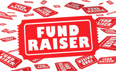 Fund Raiser Tickets Raffle Content Money Drive 3d Illustration