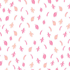 Vector cute and fun bananas seamless pattern background