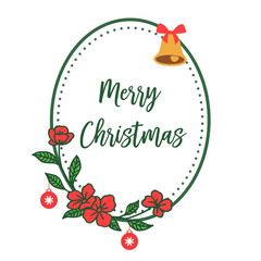 Fototapeta premium Merry christmas, isolated on white backdrop, with texture of wreath frame. Vector