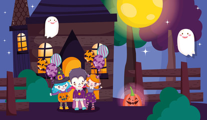 kids with costume halloween image