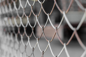 Fototapeta premium Selective focus of Fence grilles rust texture background