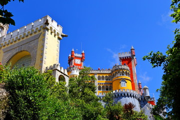 The Pena palace in Sintra, Portugal (Parque e Palacio Nacional da Pena), A UNESCO World Heritage Site.