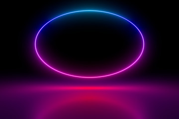 Colored luminous geometric shape on a black background.
