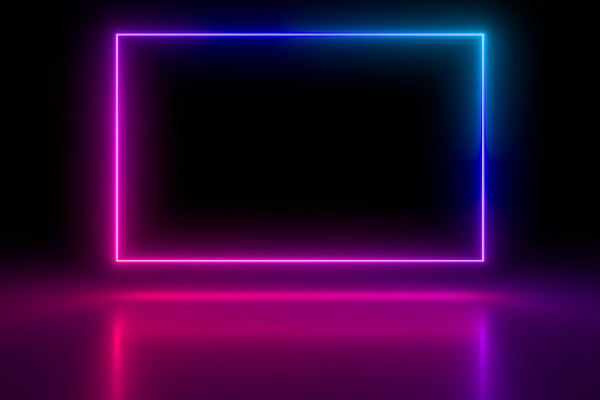 Colored luminous geometric shape on a black background.