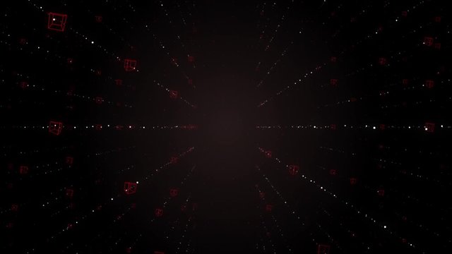 Visualization of data warehouse with bytes of files and data.