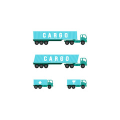 Cargo Truck Logo in Blue Color