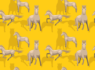 Horse Akhal-Teke Cartoon Background Seamless Wallpaper