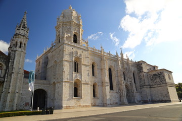 Mosteiro dos Jeronimos in Belem in Lisbon, historic monastery in Portugal (UNESCO World Heritage Site)