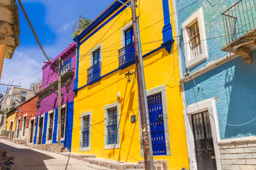 Guanajuato, Mexico, scenic colorful streets in historic city center