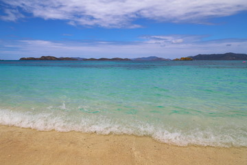 Fototapeta na wymiar Famous Sapphire beach on St. Thomas island