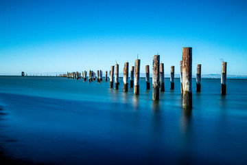 PIER REMNANTS AT PINOLE POINT IN RICHMOND, CALIFORINIA
