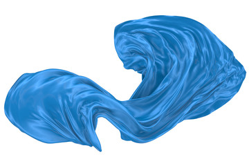 Abstract background of colored wavy silk or satin on white background.