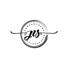 PS initial handwriting logo template. round logo in watercolor color with handwritten letters in the middle. Handwritten logos are used for, weddings, fashion, jewelry, boutiques and business