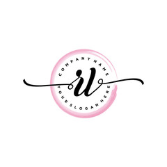 RL initial handwriting logo template. round logo in watercolor color with handwritten letters in the middle. Handwritten logos are used for, weddings, fashion, jewelry, boutiques and business