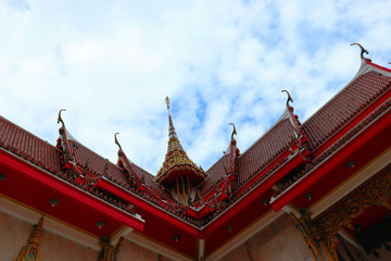 Fototapeta premium roof of thai temple in bangkok thailand