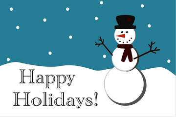 christmas card with snowman