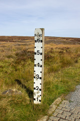 Ford depth gauge sign with air rifle pellet holes